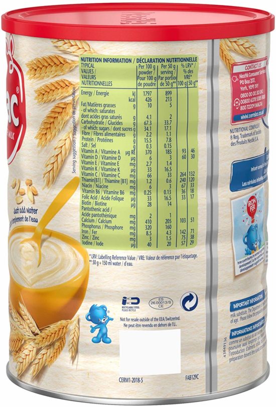 Nestlé CERELAC Wheat with Milk Infant Cereal 1kg, 6 months+ - UK CORNER ...